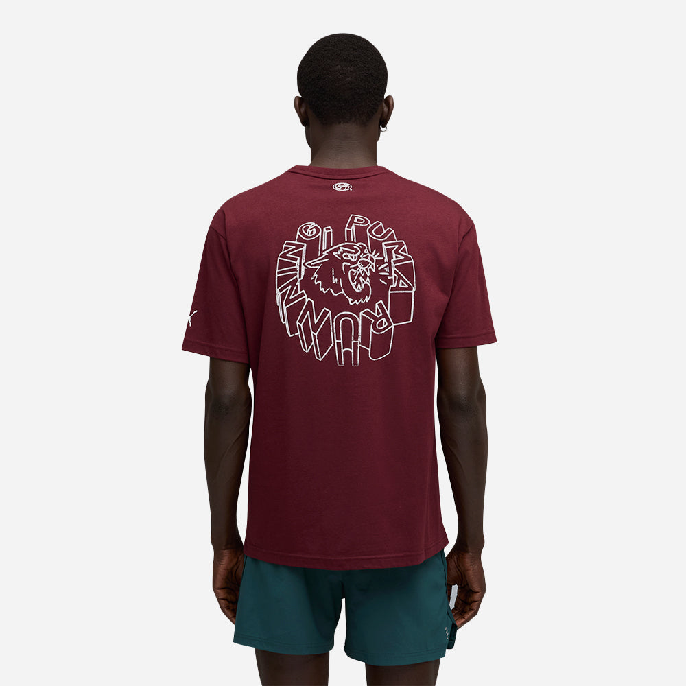 Áo Thun Nam Puma Run Graphic Oversized - Đỏ - Supersports Vietnam