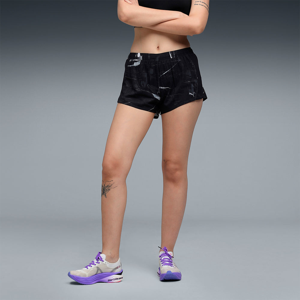 Quần Ngắn Thể Thao Nữ Puma Run Velocity Aop 3 Inch - Đen - Supersports Vietnam