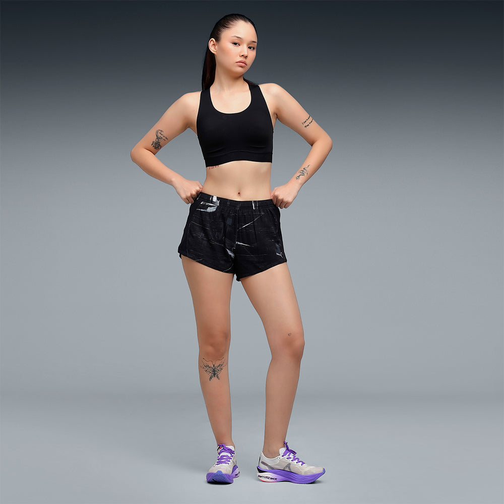 Quần Ngắn Thể Thao Nữ Puma Run Velocity Aop 3 Inch - Đen - Supersports Vietnam