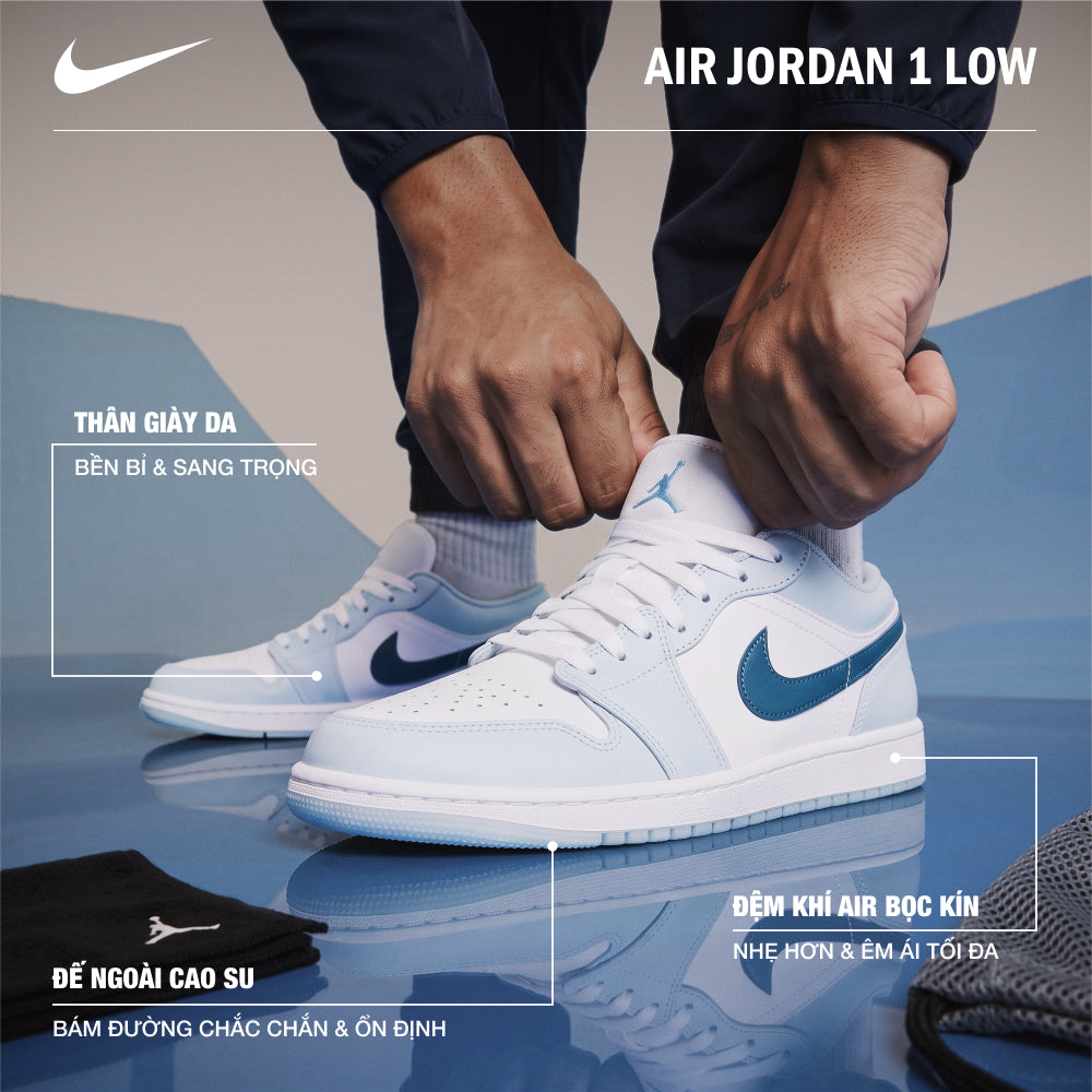 Giày Sneaker Nam Nike Air Jordan 1 Low - Xanh Dương - Supersports Vietnam