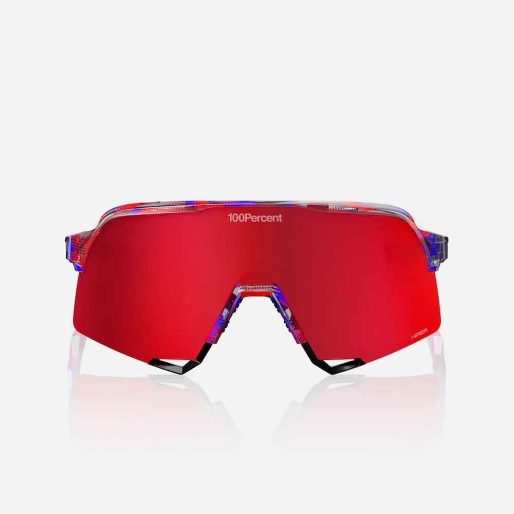 Kính 100% S3 Le Fdj Gloss Translucent Red/Blue - Hiper Fire Red Mirror Lens - Supersports Vietnam