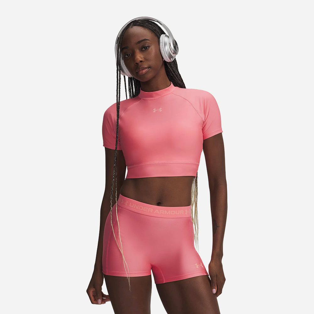 Áo Bó Crop-Top Nữ Under Armour HeatGear® Mock Short-Sleeve - Supersports Vietnam