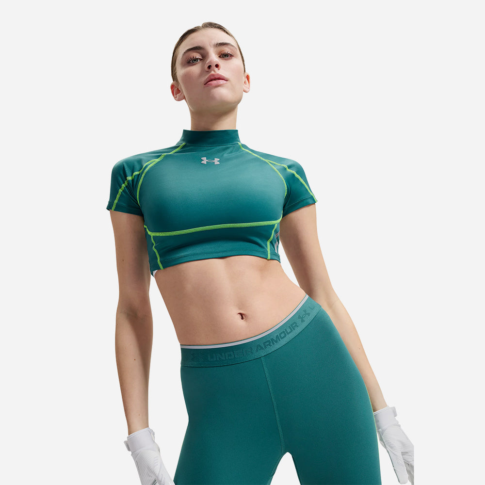 Áo Thun Bó Nữ Under Armour Heatgear Elite Crop Mock Short Sleeve - Supersports Vietnam