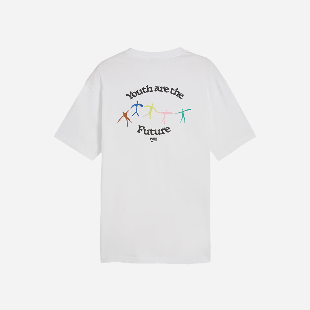 Áo Thun Nam Puma Downtown Graphic - Trắng - Supersports Vietnam