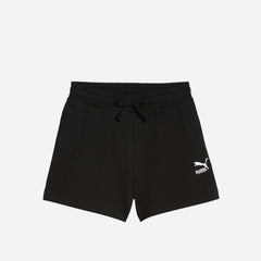 Women's Puma Classics Ribbed A-Line Shorts - Black