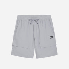 Men's Puma Classics Cargo Woven Shorts - Gray