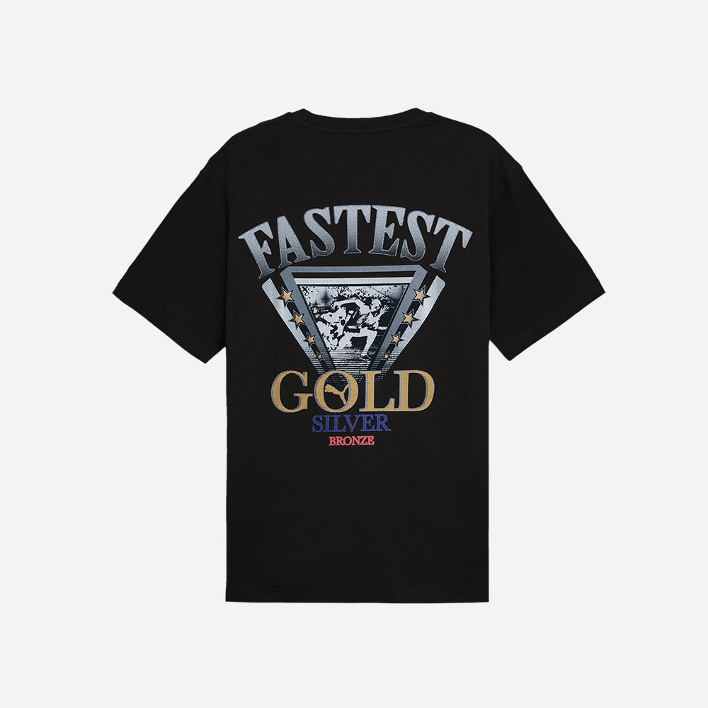 Áo Tay Ngắn Unisex Puma Graphics Fastest - Đen - Supersports Vietnam