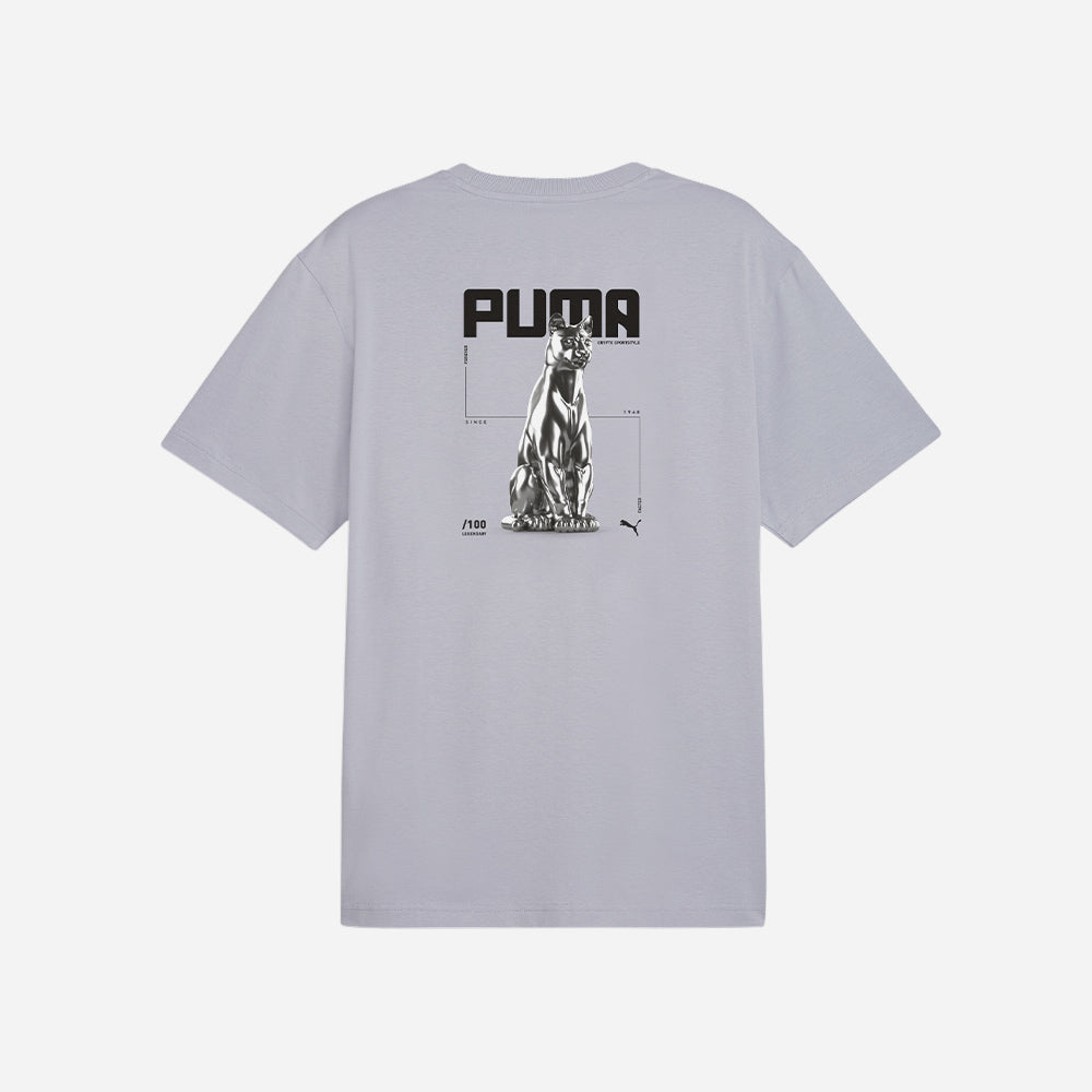 Áo Thun Unisex Puma Graphics Chrome Cat - Xanh Dương - Supersports Vietnam