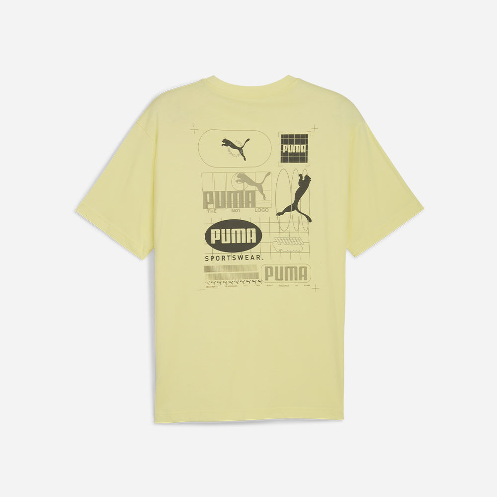 Áo Thun Nam Puma Graphic Grid - Vàng - Supersports Vietnam