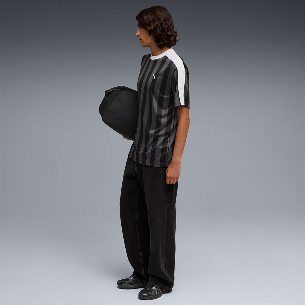 Áo Thun Đá Bóng Nam Puma Essentials T7 Relaxed Striped - Đen - Supersports Vietnam