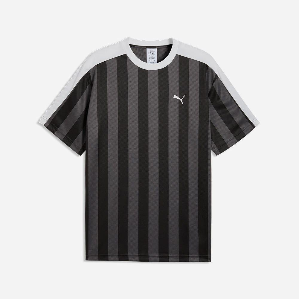 Áo Thun Đá Bóng Nam Puma Essentials T7 Relaxed Striped - Đen - Supersports Vietnam