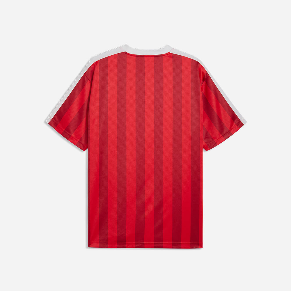Áo Thun Đá Bóng Nam Puma Essentials T7 Relaxed Striped - Đỏ - Supersports Vietnam