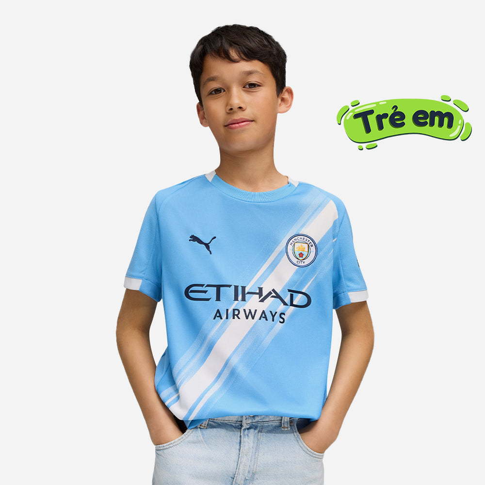 Áo Đá Bóng Trẻ Em Puma Mancherter City Replica Sân Nhà 25/26 - Xanh Dương - Supersports Vietnam