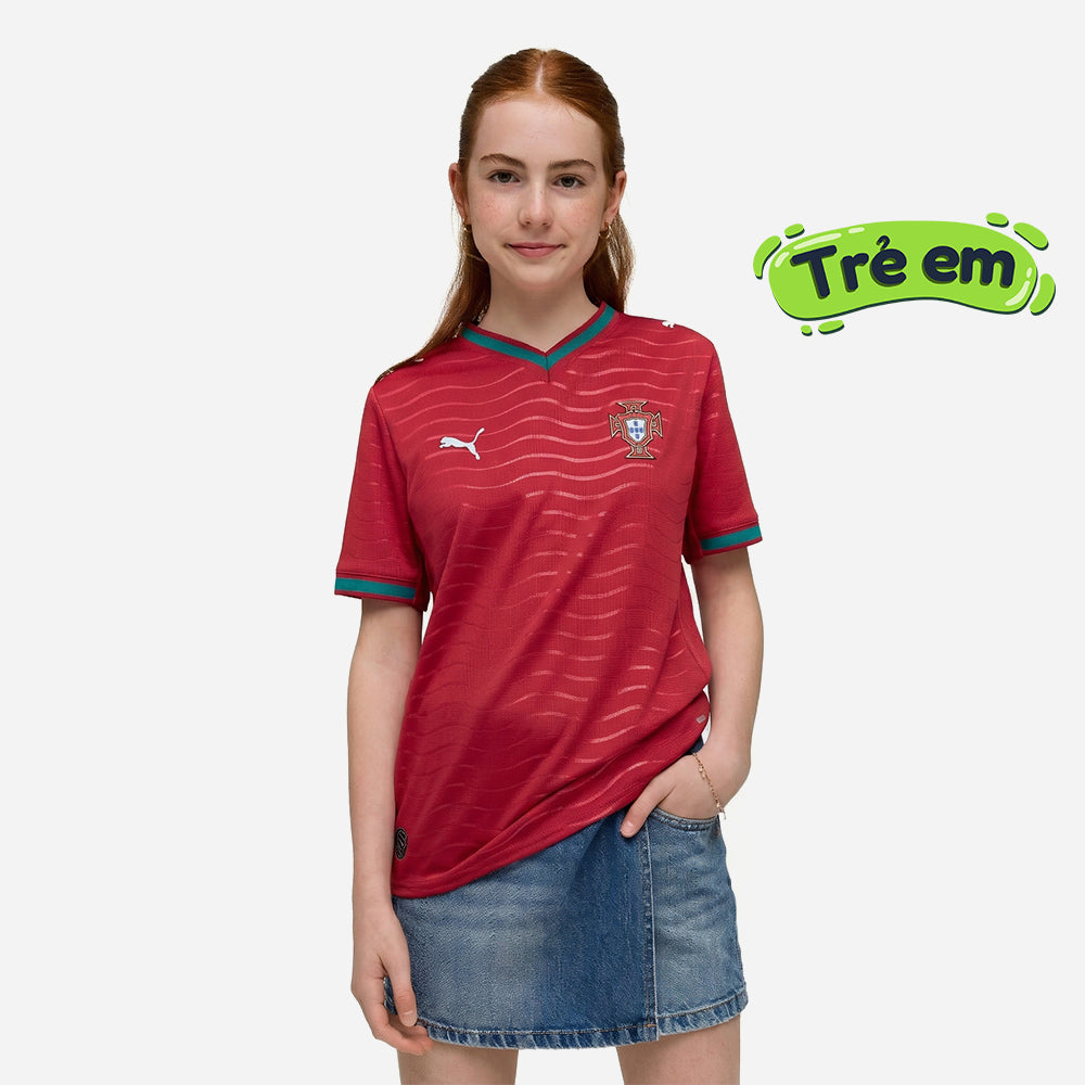 Áo Đá Bóng Sân Nhà Trẻ Em Puma Portugal Replica Jr Club - Đỏ - Supersports Vietnam