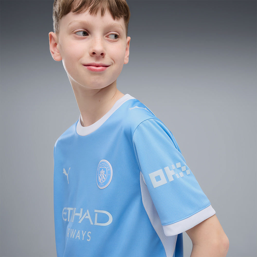 Áo Đá Bóng Trẻ Em Puma Sân Nhà Manchester City Replica Jr - Xanh Dương - Supersports Vietnam