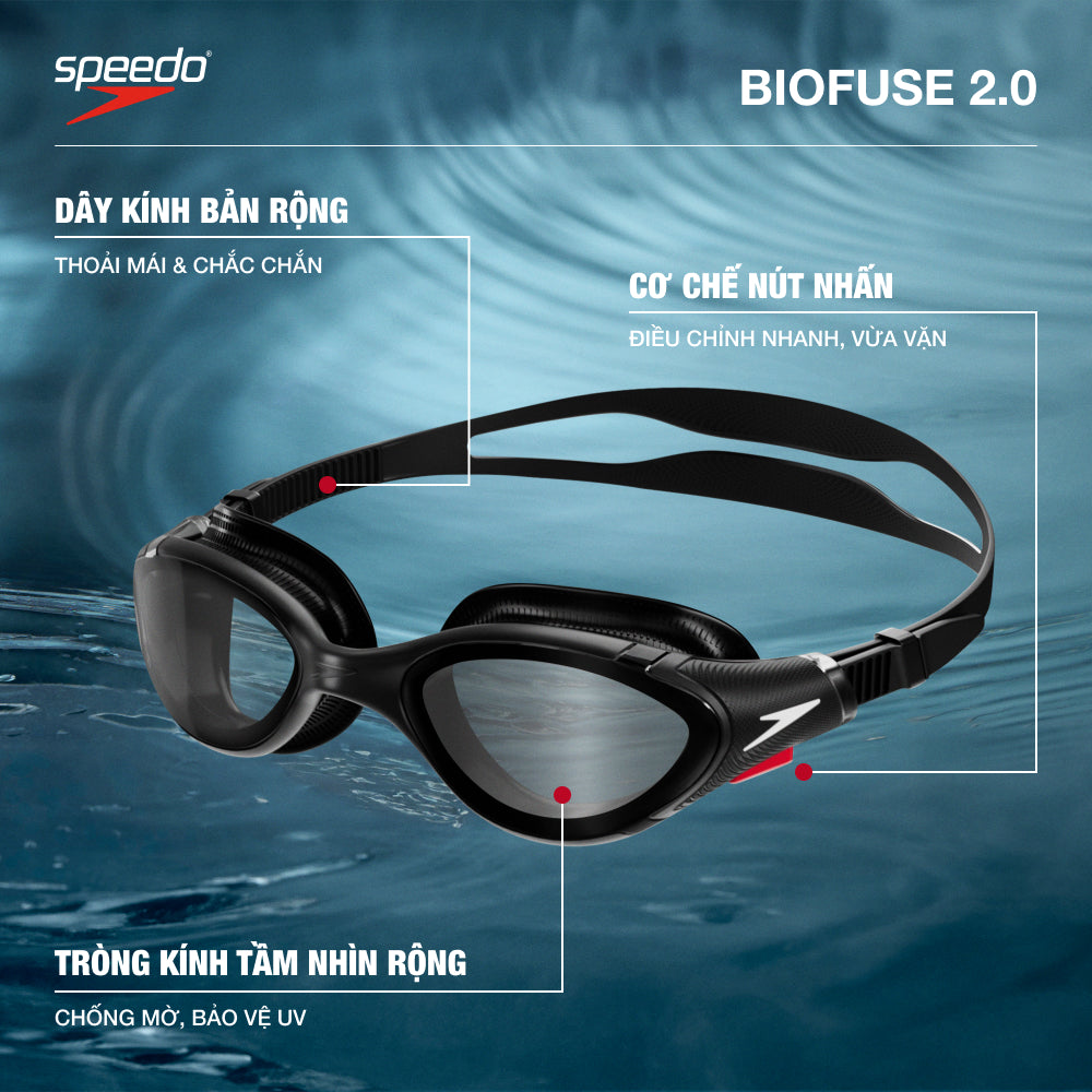 Kính Bơi Người Lớn Speedo Biofuse 2.0 - Đen - Supersports Vietnam