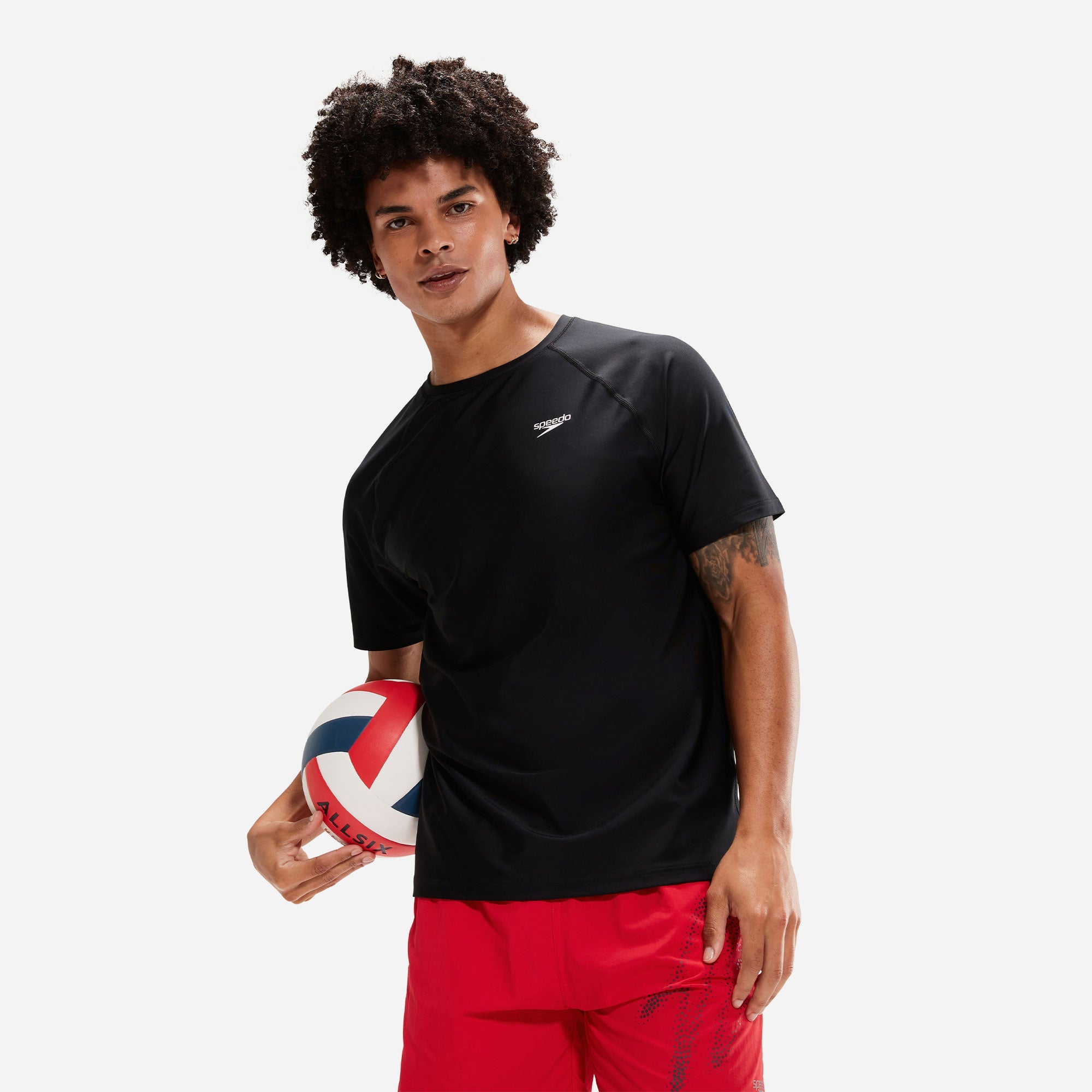 Áo Bơi Chống Nắng Nam Speedo Essentials - Đen - Supersports Vietnam