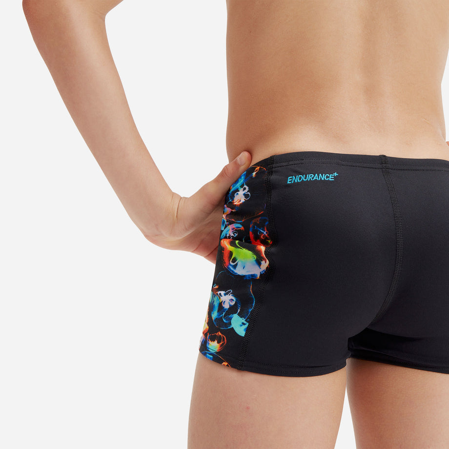 Buy Speedo Junior Allover Panel AquaShorts Black/White