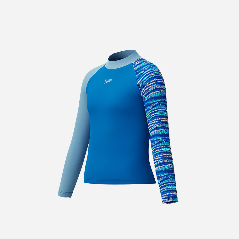 Áo Bơi Chống Nắng Bé Trai Speedo Printed Long Sleeve - Xanh Dương - Supersports Vietnam