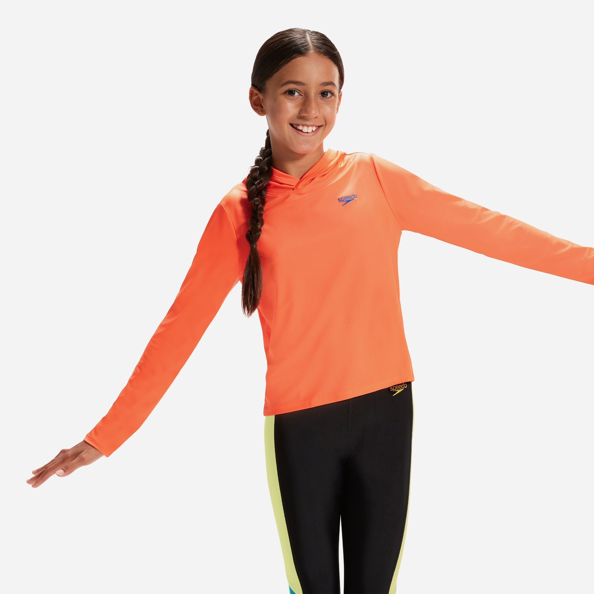 Áo Bơi Chống Nắng Bé Gái Speedo Essential Hood - Cam - Supersports Vietnam