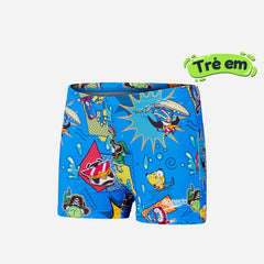 Quần Bơi Bé Trai Speedo Learn To Swim Allover Aquashorts Blue/Yellow - Supersports Vietnam