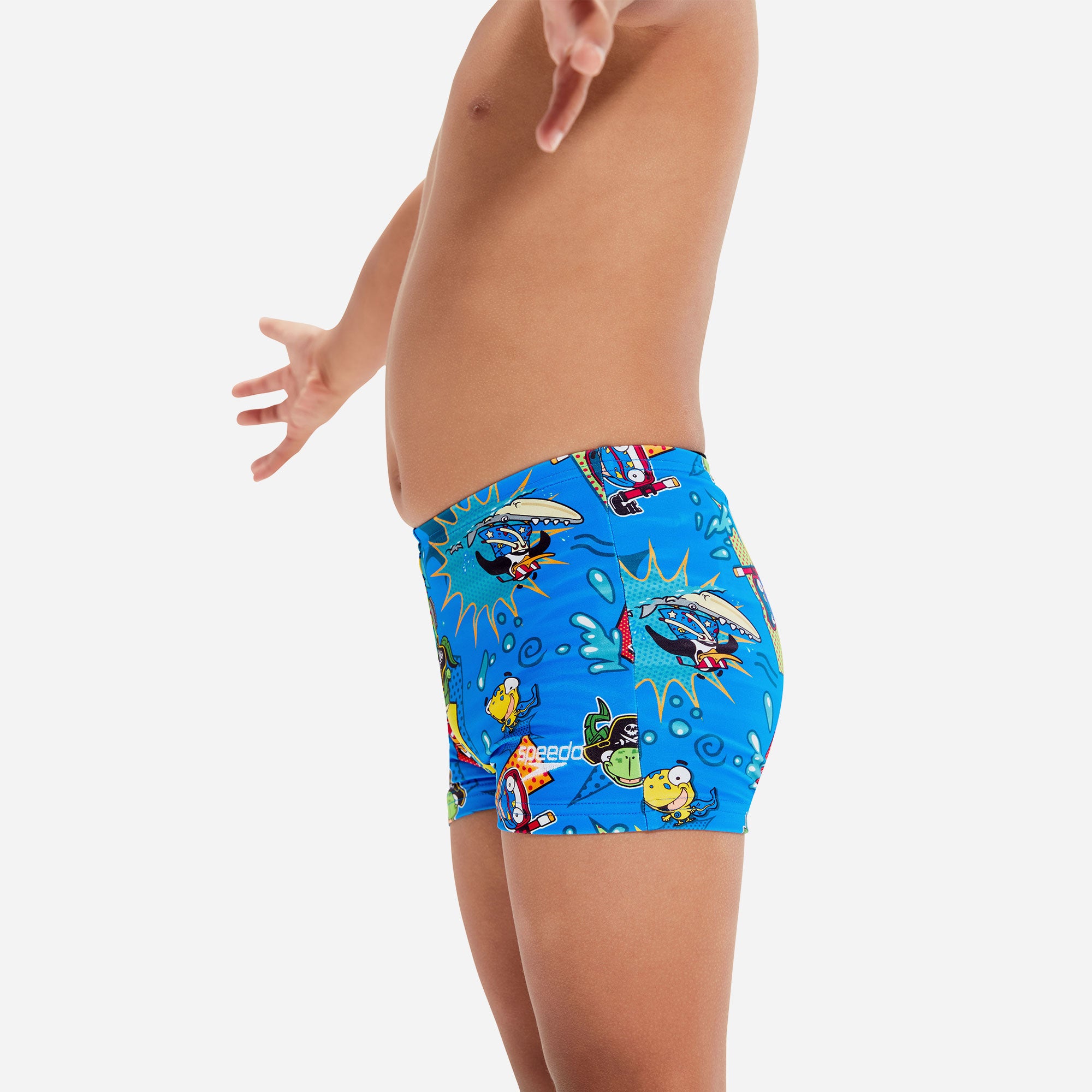 Quần Bơi Bé Trai Speedo Learn To Swim Allover Aquashorts Blue/Yellow - Supersports Vietnam