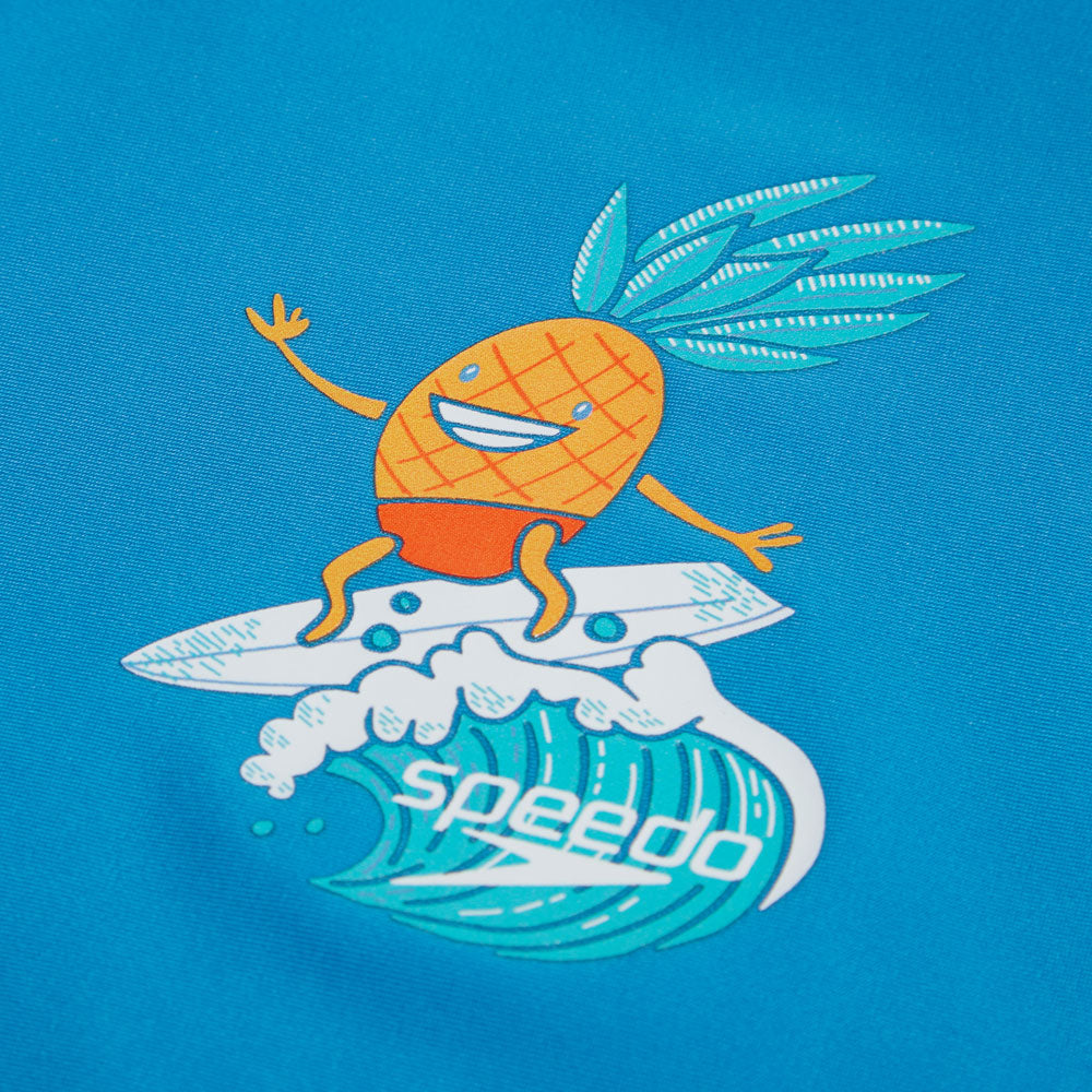 Bộ Đồ Bơi Chống Nắng Bé Trai Speedo Printed Short Sleeve Aquashorts Blue/Yellow - Supersports Vietnam