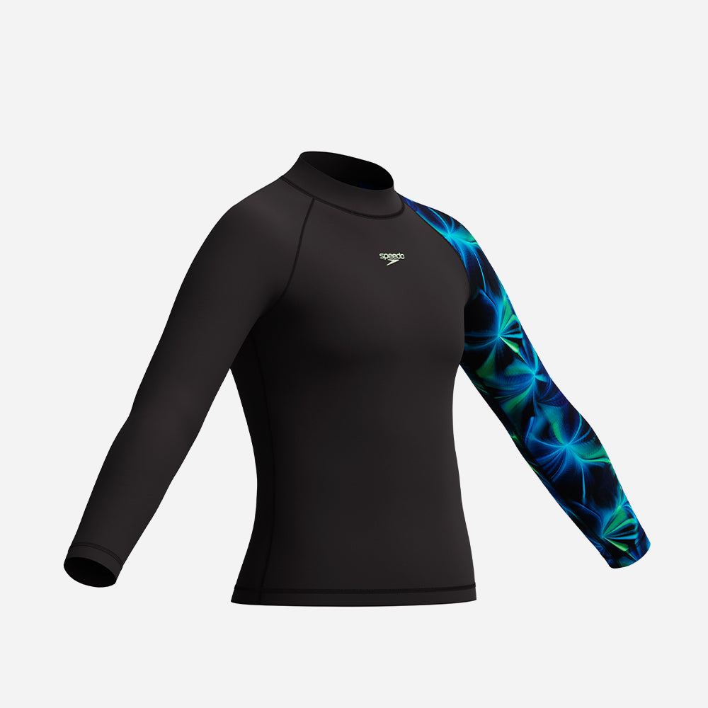 Áo Bơi Chống Nắng Bé Trai Speedo Long Sleeve Print - Đen - Supersports Vietnam
