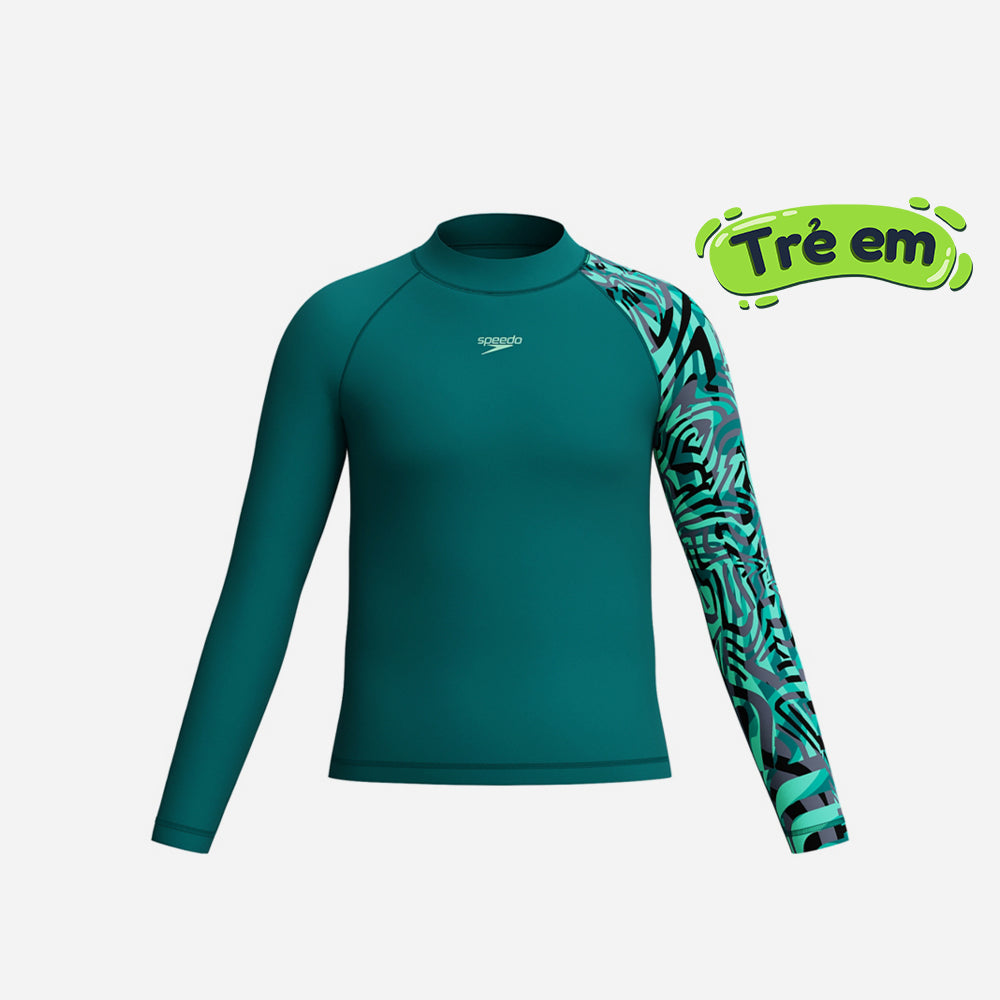 Áo Bơi Chống Nắng Bé Trai Speedo Digital Long Sleeves - Xanh Lá - Supersports Vietnam