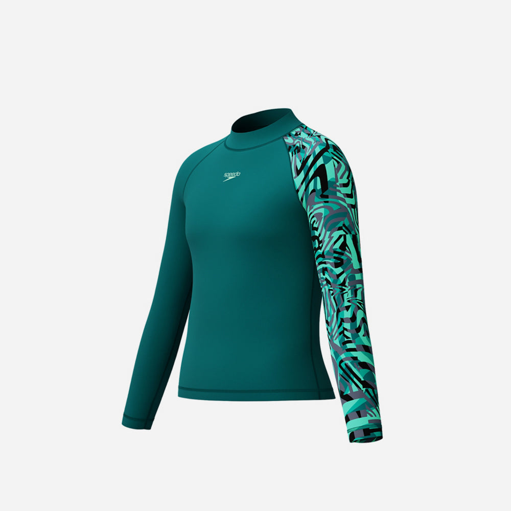 Áo Bơi Chống Nắng Bé Trai Speedo Digital Long Sleeves - Xanh Lá - Supersports Vietnam