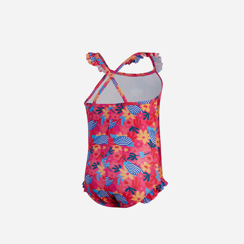 Đồ Bơi Một Mảnh Bé Gái Speedo Allover Digital Print Frill Thinstrap - Hồng - Supersports Vietnam
