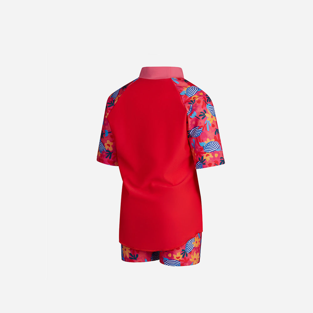 Đồ Bơi Hai Mảnh Bé Gái Speedo Digital Printed Rash - Đỏ - Supersports Vietnam