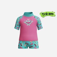 Đồ Bơi Hai Mảnh Bé Gái Speedo Digital Short Sleeve - Hồng - Supersports Vietnam