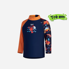 Boys' Speedo Digital Rash Long Sleeve Uv Swim Tee - Navy