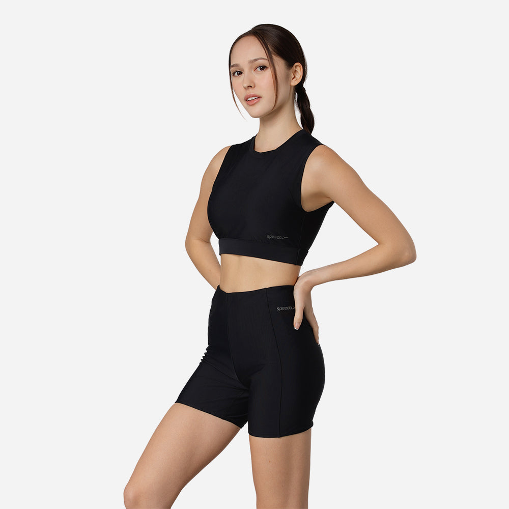 Áo Bơi Nữ Speedo Solid With Mesh - Đen - Supersports Vietnam