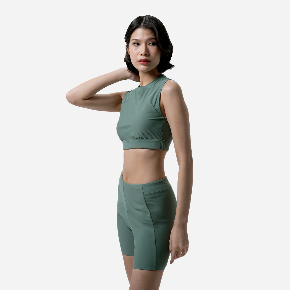 Áo Bơi Nữ Speedo Solid With Mesh - Xanh Lá - Supersports Vietnam