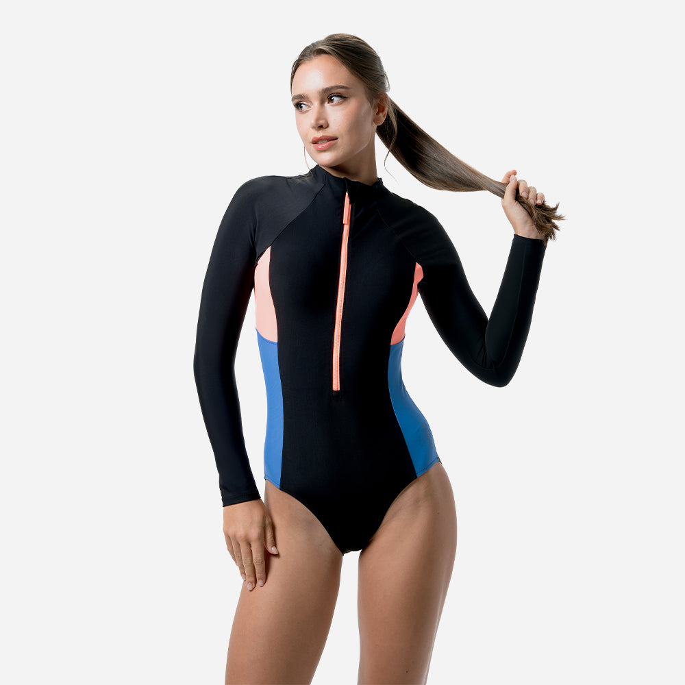 Đồ Bơi Một Mảnh Nữ Speedo Zip Colour Block - Đen