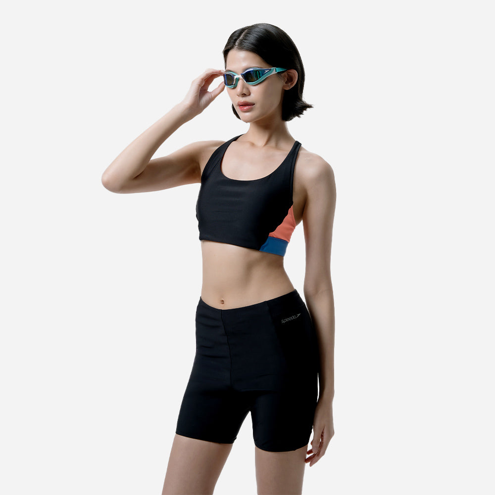 Áo Bơi Nữ Speedo Colourblock - Đen - Supersports Vietnam