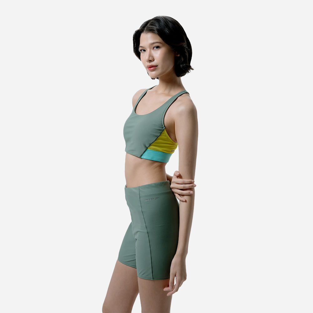 Áo Bơi Nữ Speedo Colourblock - Xanh Lá - Supersports Vietnam