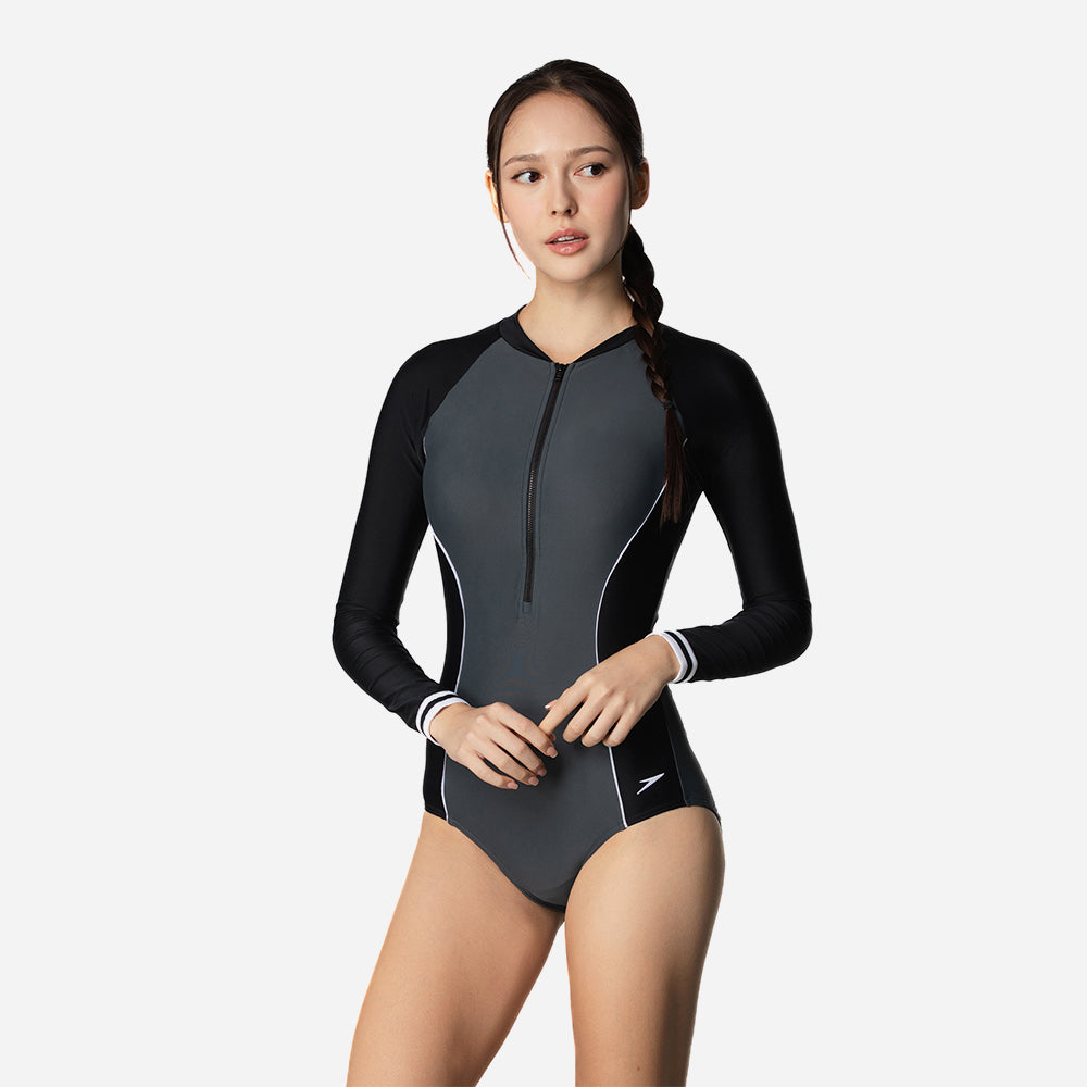 Bộ Đồ Bơi Chống Nắng Nữ Speedo Long Sleeve - Đen