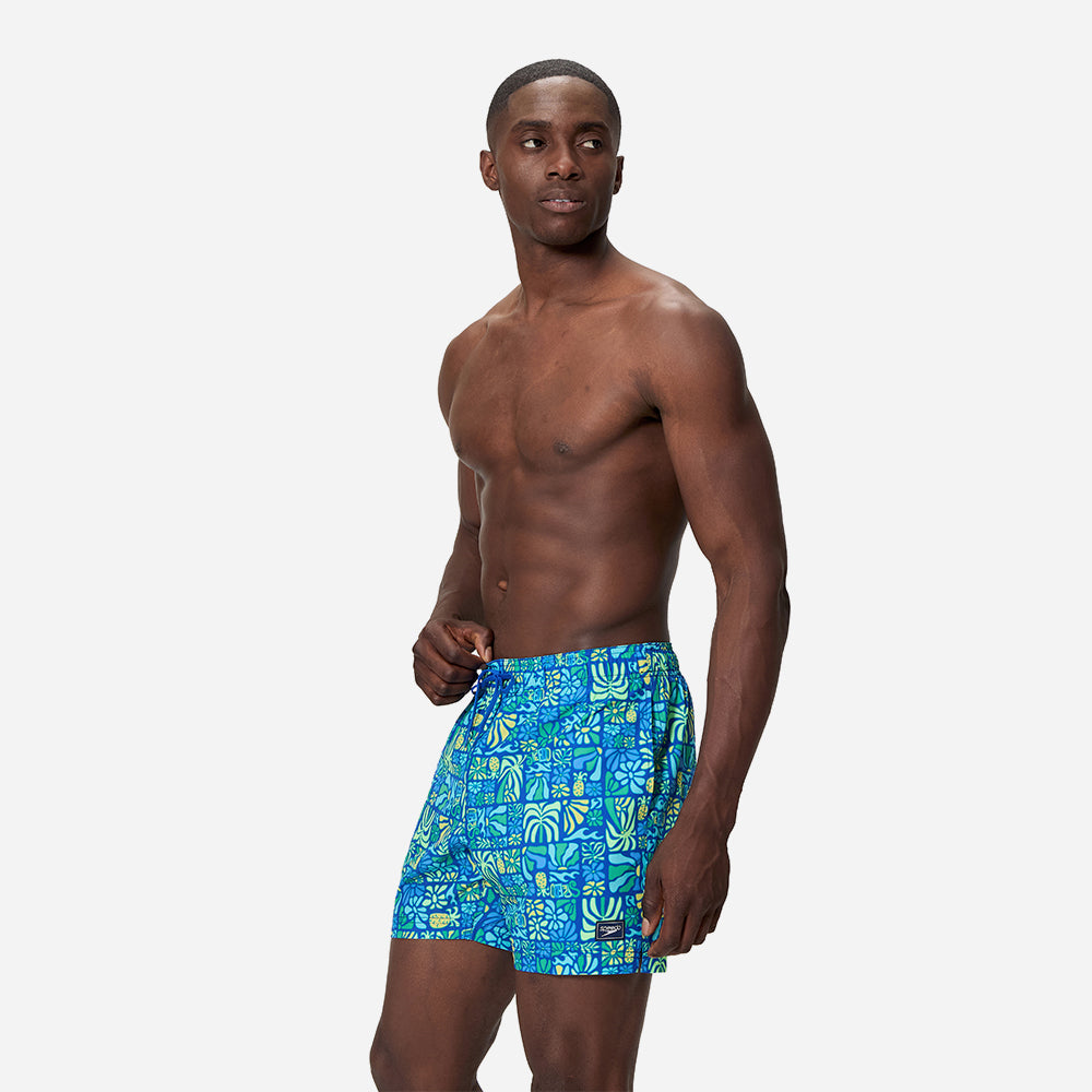 Quần Bơi Nam Speedo Print Redondo Edge Volley 16" - Xanh Dương - Supersports Vietnam