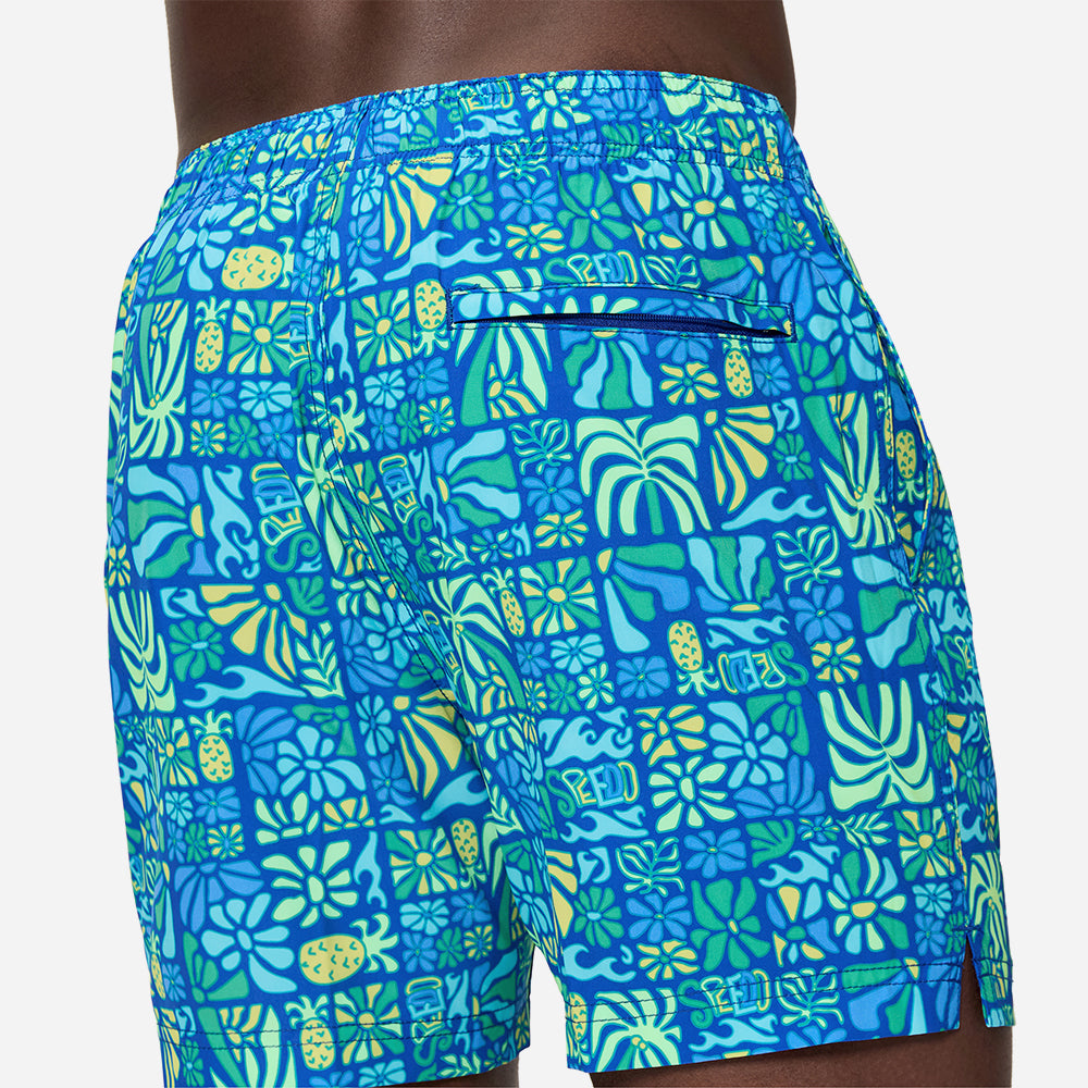 Quần Bơi Nam Speedo Print Redondo Edge Volley 16" - Xanh Dương - Supersports Vietnam