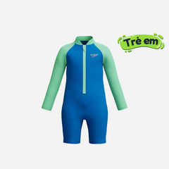 Đồ Bơi Chống Nắng Bé Trai Speedo Long Sleeves Zip - Xanh Dương - Supersports Vietnam