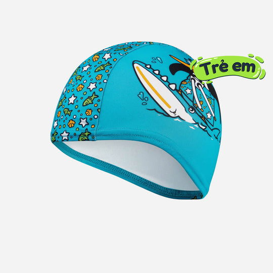 Kids' Speedo Printed Polyester Swim Cap - Blue