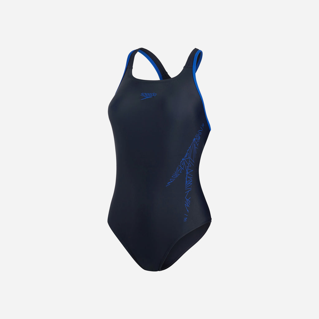 Đồ Bơi Một Mảnh Nữ Speedo Hyperboom Plmt Rcbk Af (A) Black/Blue - Supersports Vietnam