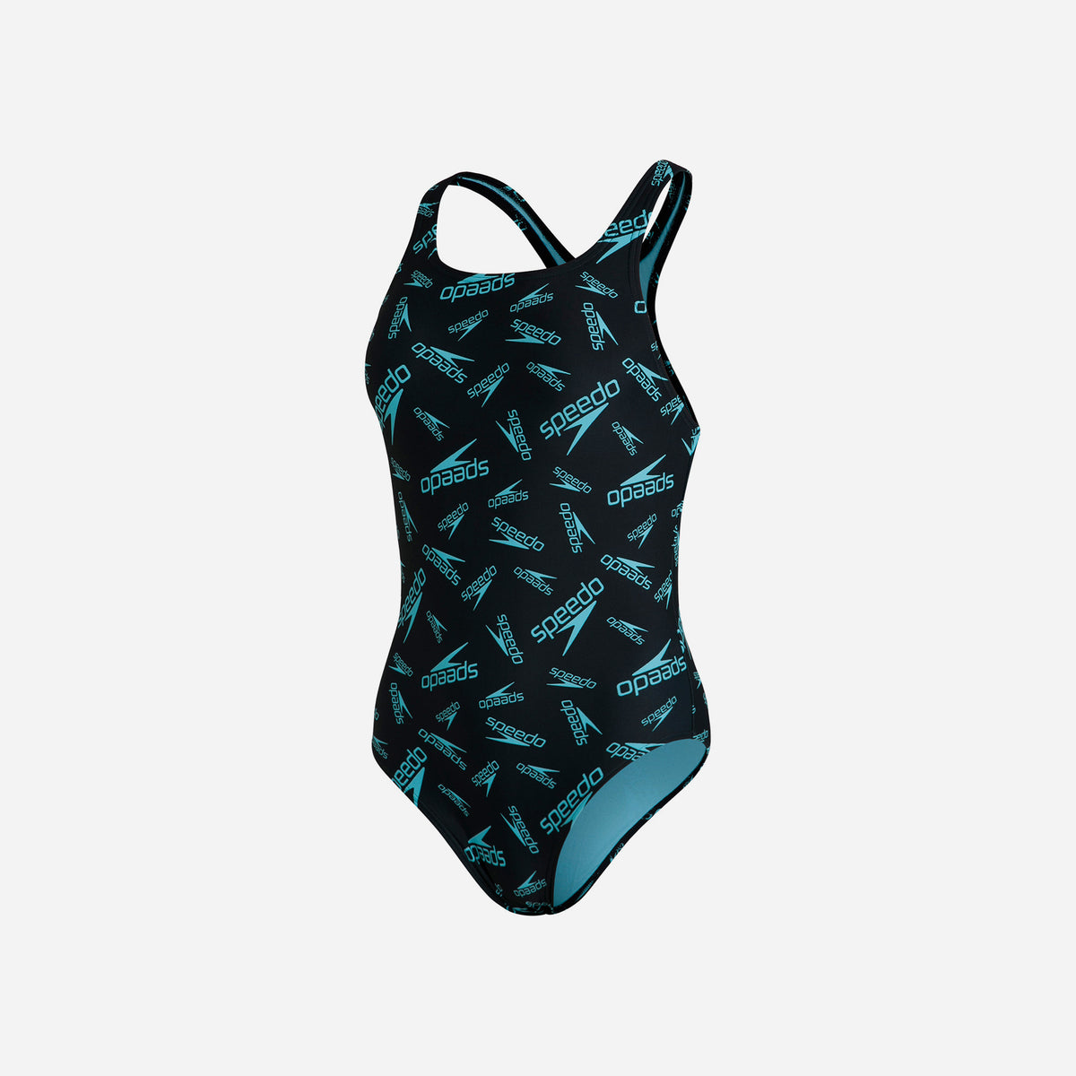 Đồ Bơi Một Mảnh Nữ Speedo Boom Logo Allover Medalist Black/Blue (Asian Fit)