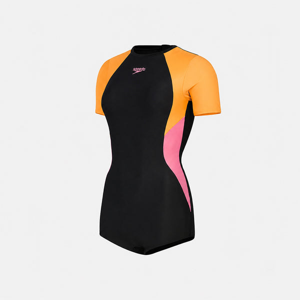 Đồ Bơi Một Mảnh Nữ Speedo Asia Fit Colourblock Splice Short Sleeve Extra Low - Nhiều Màu - Supersports Vietnam