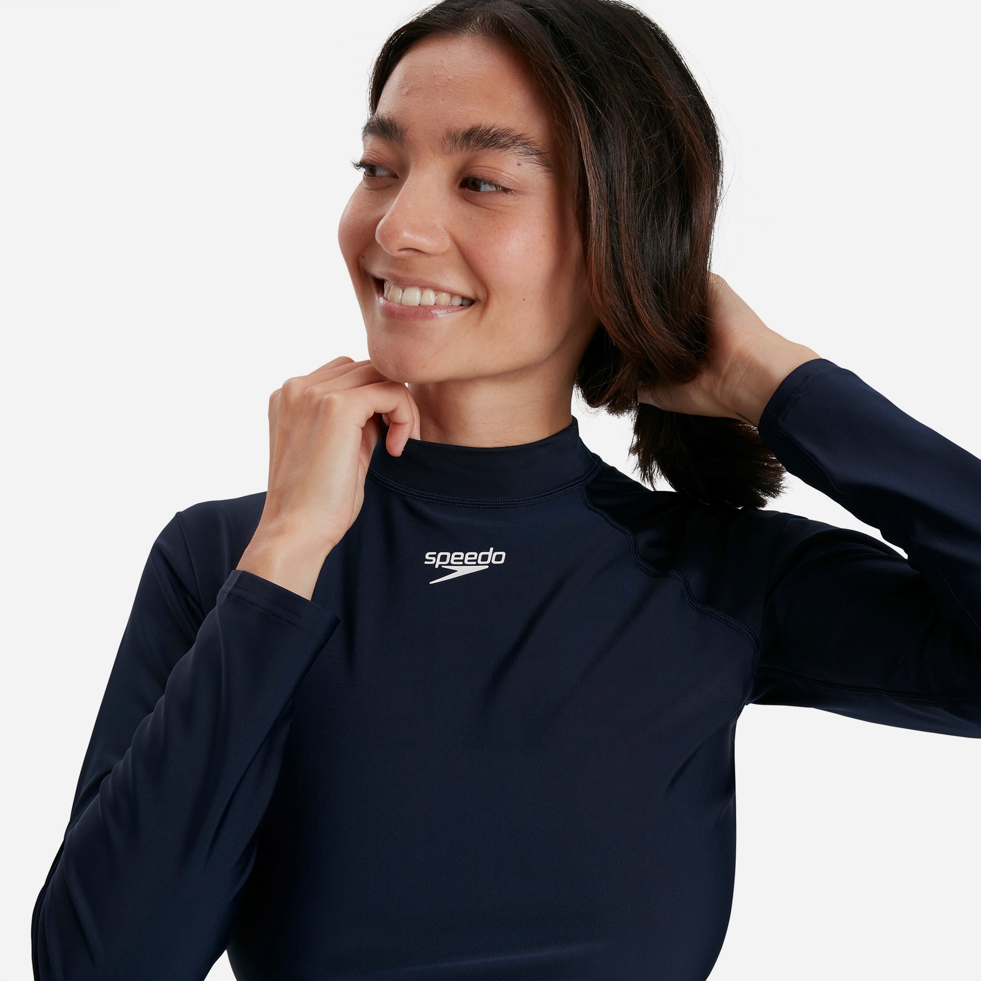 Women's Speedo Printed Swim Top - Navy