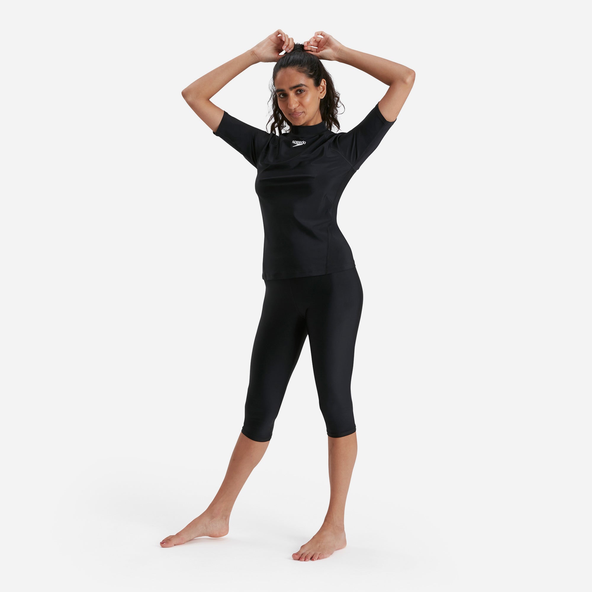 Women's Speedo Essentials 3/4 Length Swim Bottom - Black
