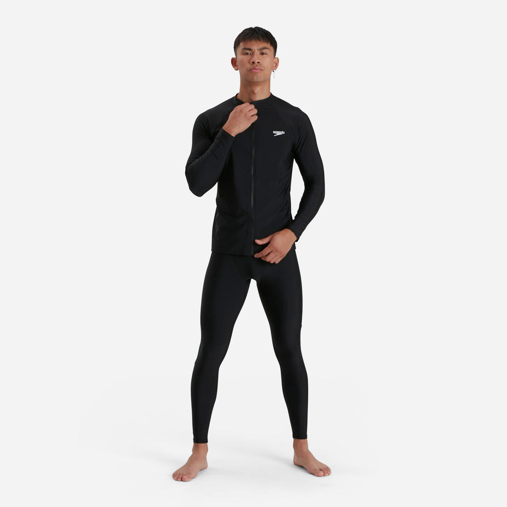 Áo Bơi Chống Nắng Tay Dài Nam Speedo Essentials - Đen - Supersports Vietnam